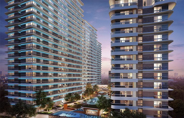Residential tower facade