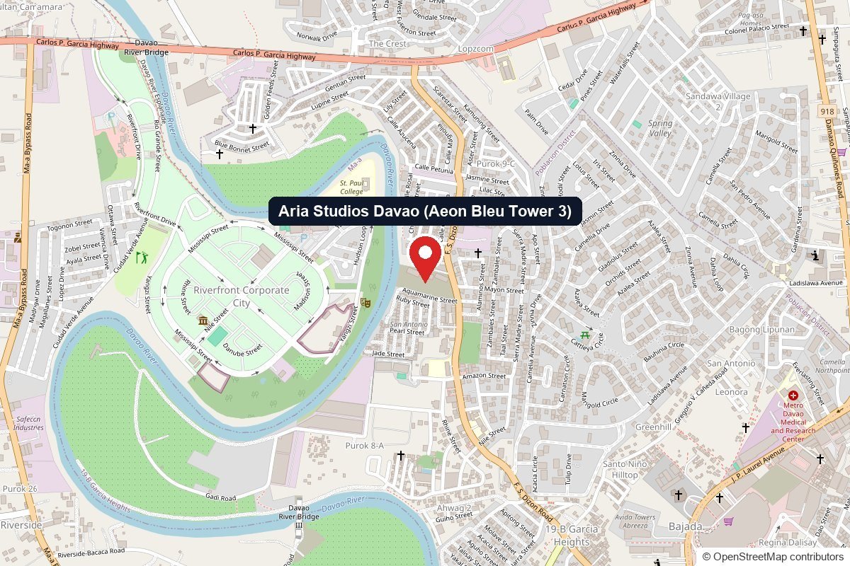 Aria Studios Davao — Location Map