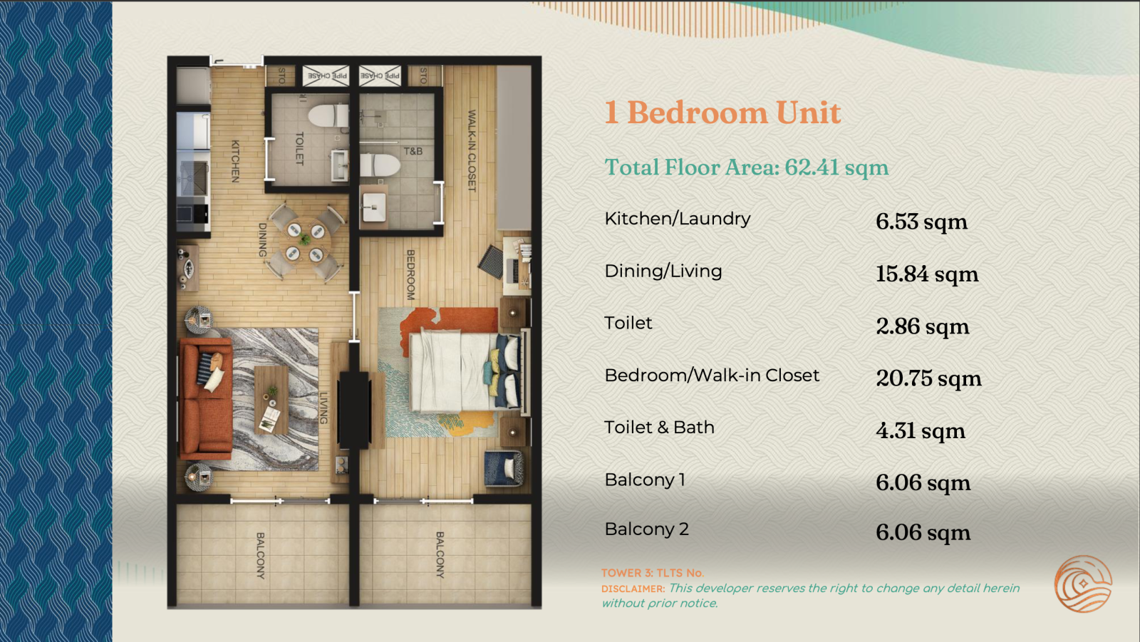 1 Bedroom Unit Layout