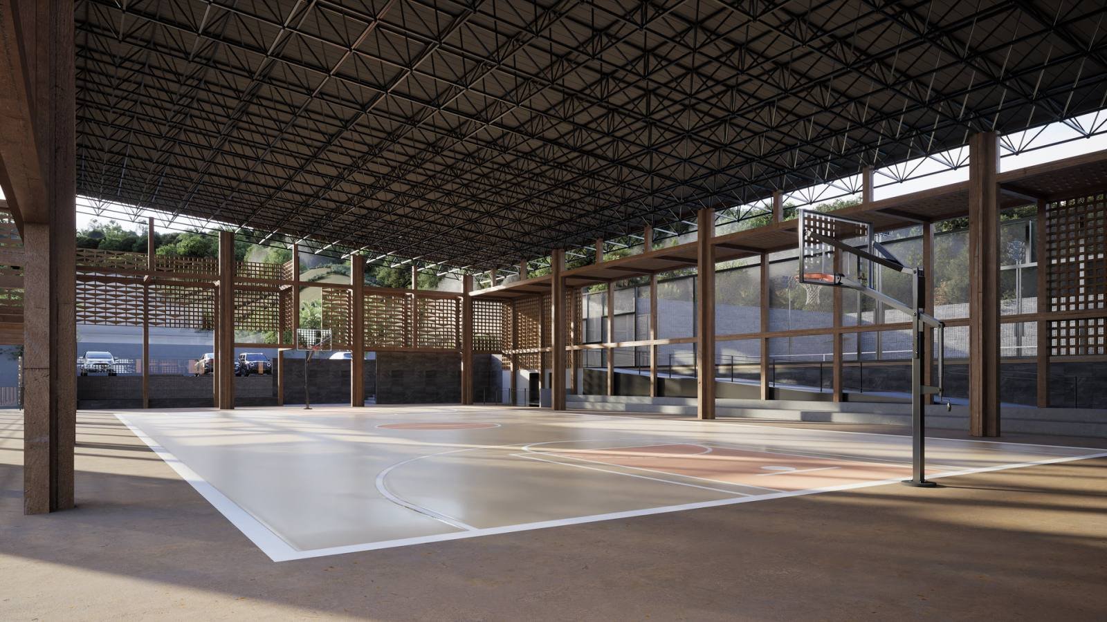 Indoor basketball court (artist's perspective)