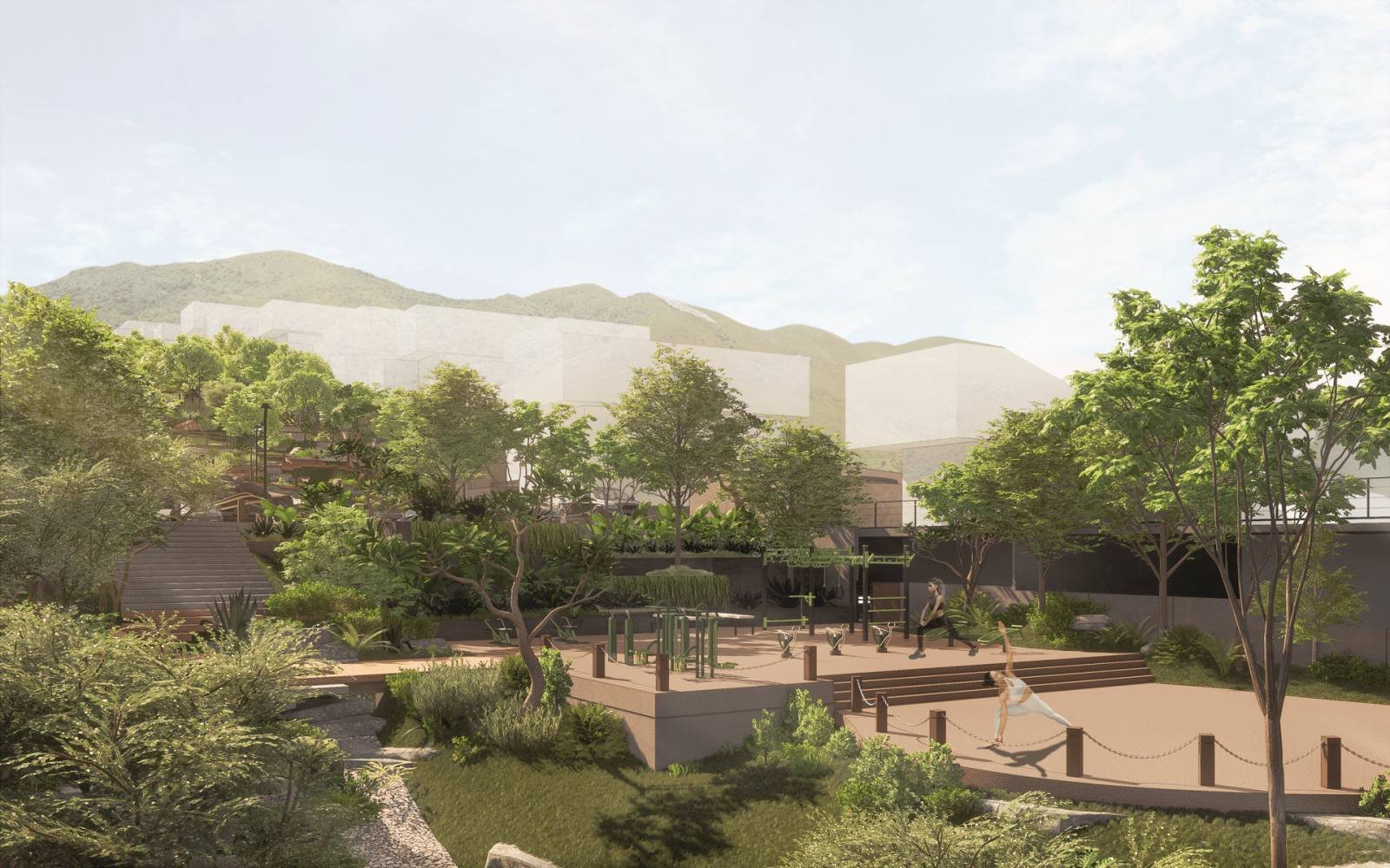 Outdoor fitness area (artist's perspective)
