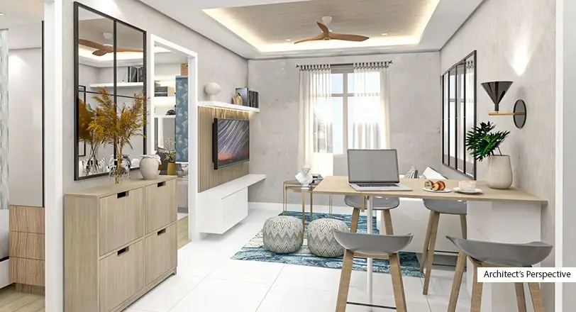 2-bedroom model unit living room