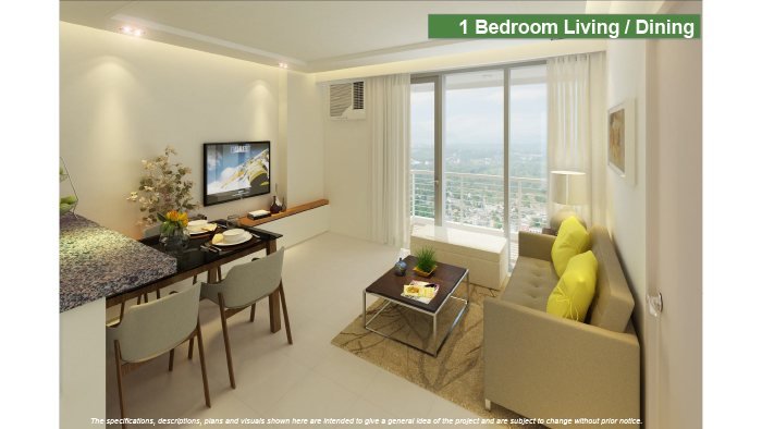 1-bedroom living and dining