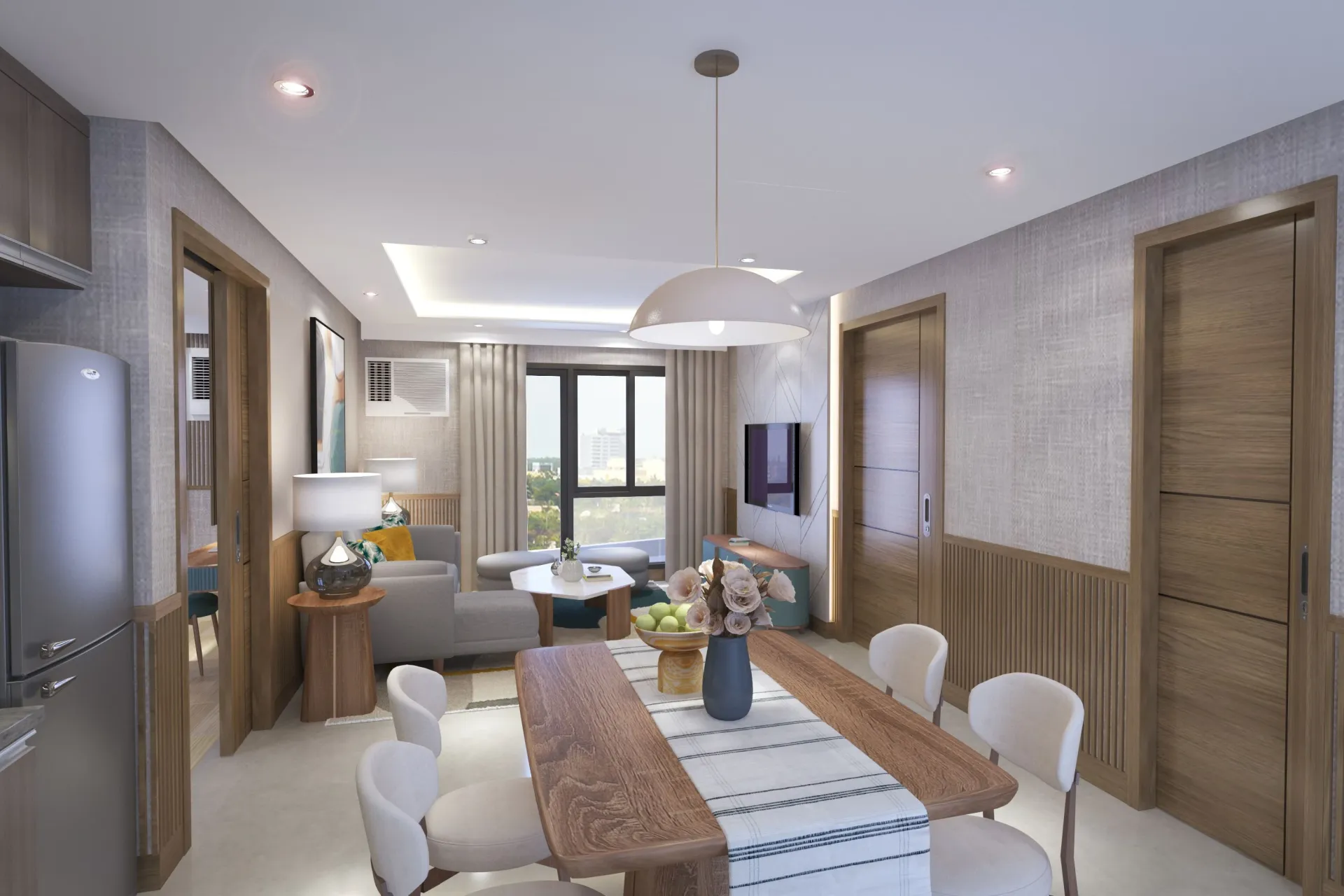 Model unit living and dining