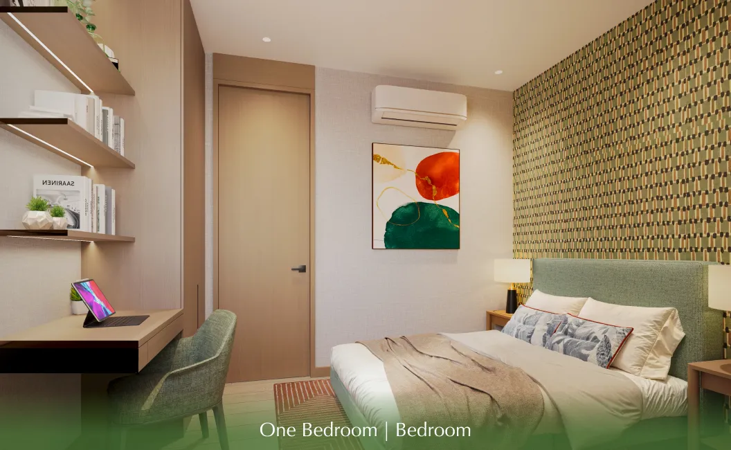 1-bedroom model unit bedroom