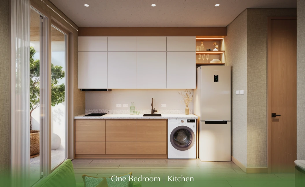 1-bedroom model unit kitchen