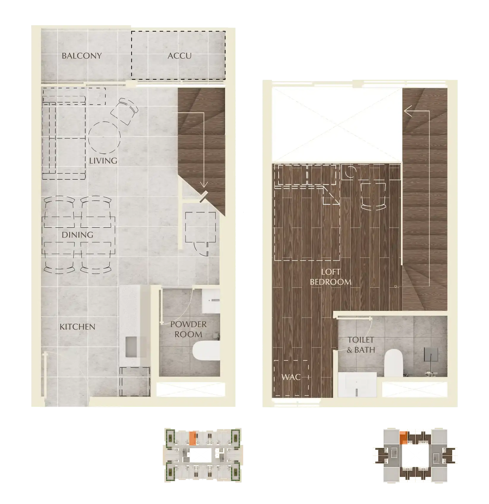 Maayo Terraces – 1-Bedroom Loft floor plan