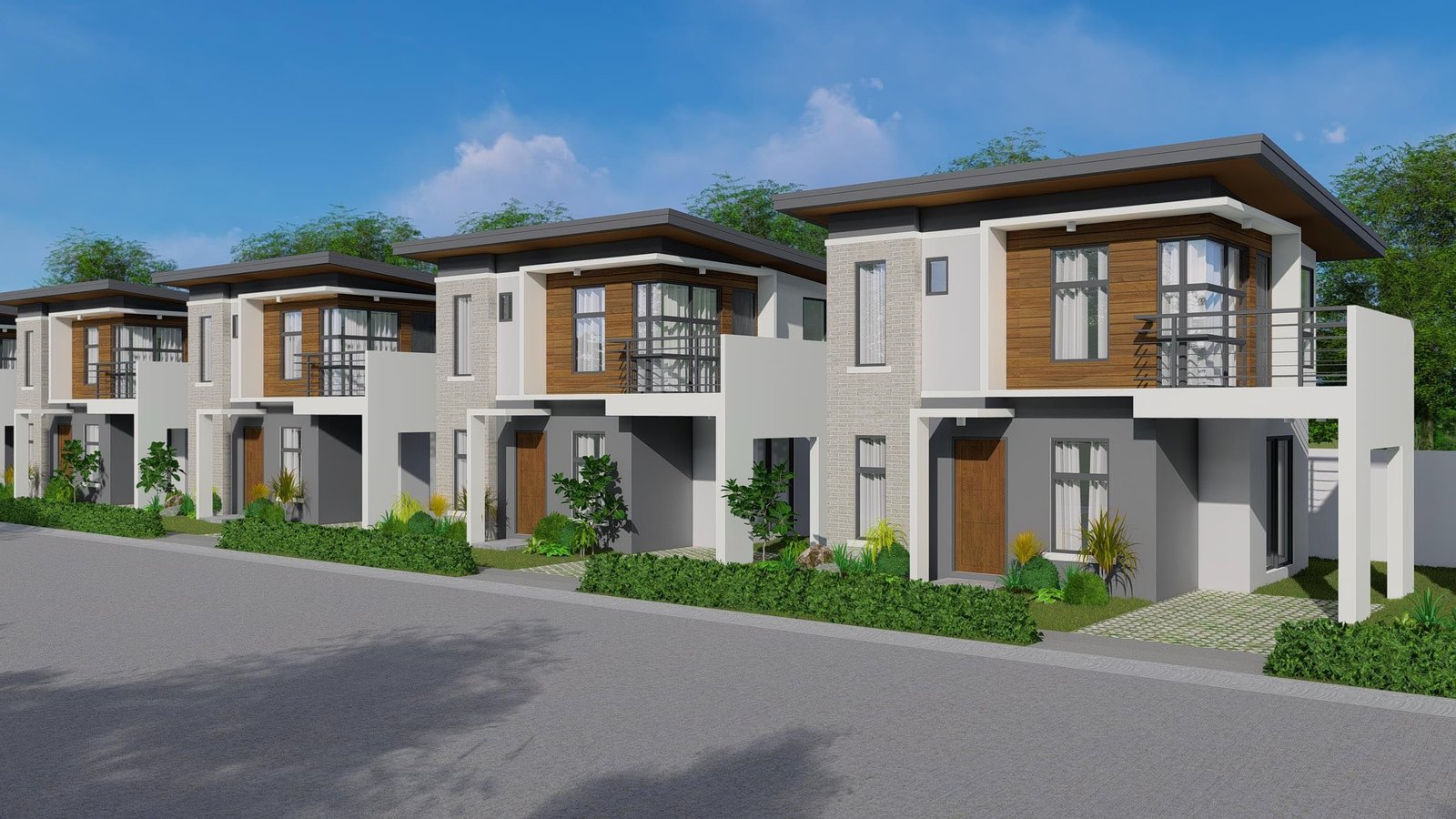 Zen-inspired homes along the street (Architect's perspective)